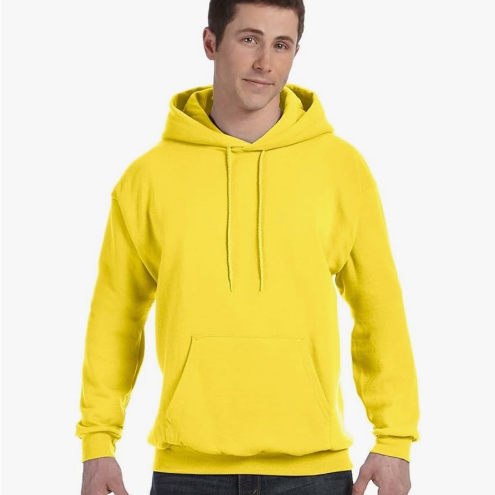 Hanes Men's Bright Yellow Light Weight Eco Smart Hoodie - NWOT